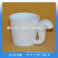 High quality white ceramic horse mug for wholesale ,porcelain horse mug.ceramic animal mug